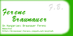 ferenc braunauer business card